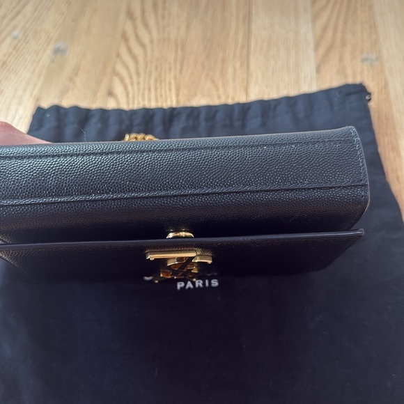 Saint Laurent Grain De Poudre Small Monogram Kate Satchel Black - Picture 5 of 5